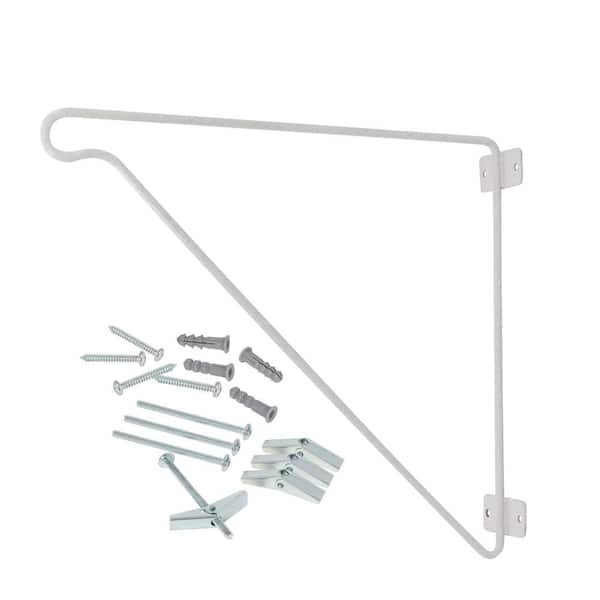 White steel reg duty closet rod support bracket