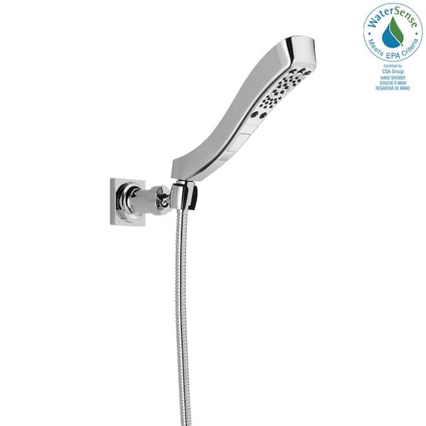 Delta 4-Spray Patterns 1.75 GPM 2.38 in. Wall Mount Handheld Shower Head with H2Okinetic in Chrome
