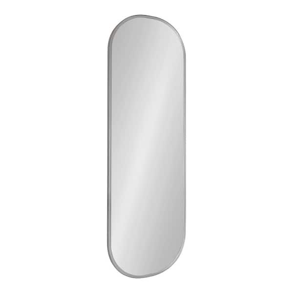 Kate and Laurel Caskill 48 in. x 16 in. Classic Oval Framed Gray Wall Accent Mirror