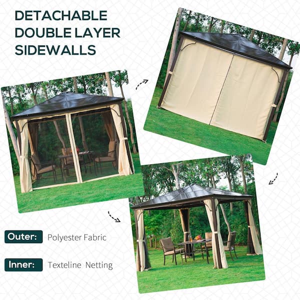 Outsunny 10 ft. x 10 ft. Aluminum Frame and Polycarbonate