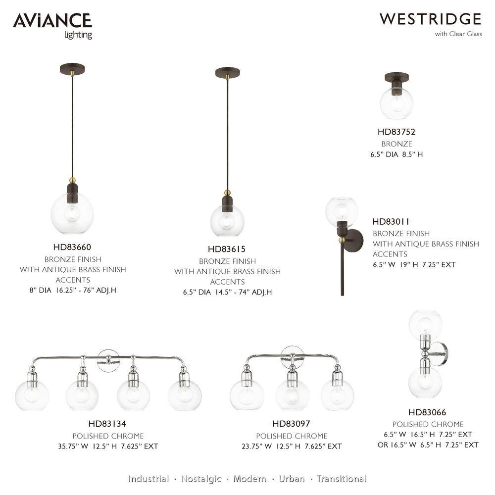 Elegant Polished Chrome 4-Light Vanity with Clear Glass Shades