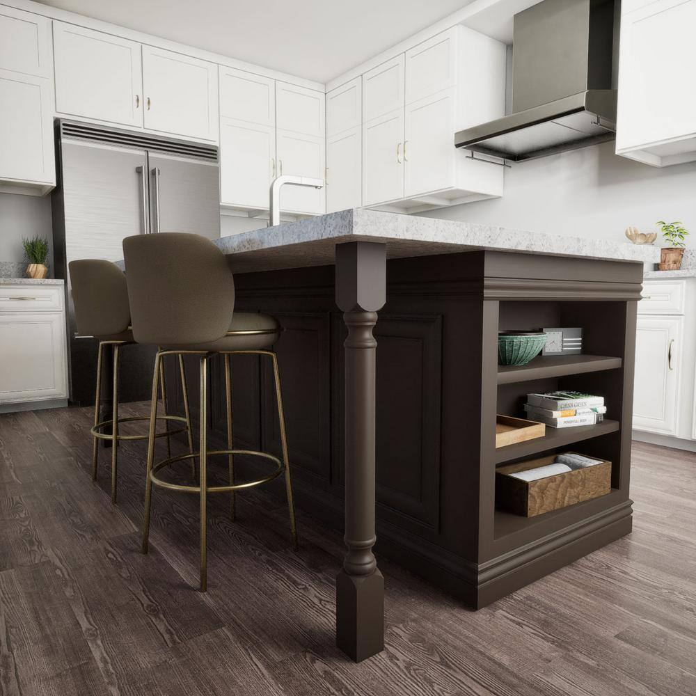 Unfinished Rubberwood Traditional Cabinet Column, 35.5" Height