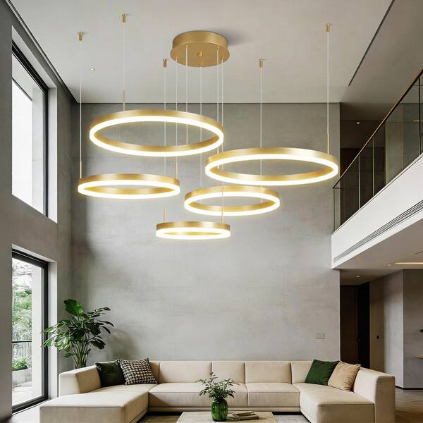 ZHLWIN Home Lighting 100w 5Light 19. 68in Gold Five-Ring Circular