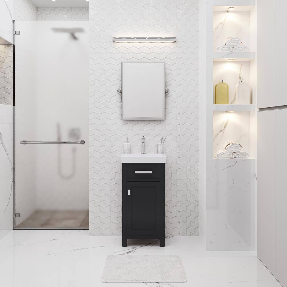 Mia 18 in. W x 13 in. D Bath Vanity in Espresso with Ceramics Vanity Top in White with White Basin and Faucet price history on PriceWatchPro