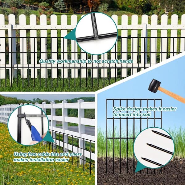 25 Pack Garden Fence Animal Barrier, 27 Ft(L) X 17 In(H) No Dig