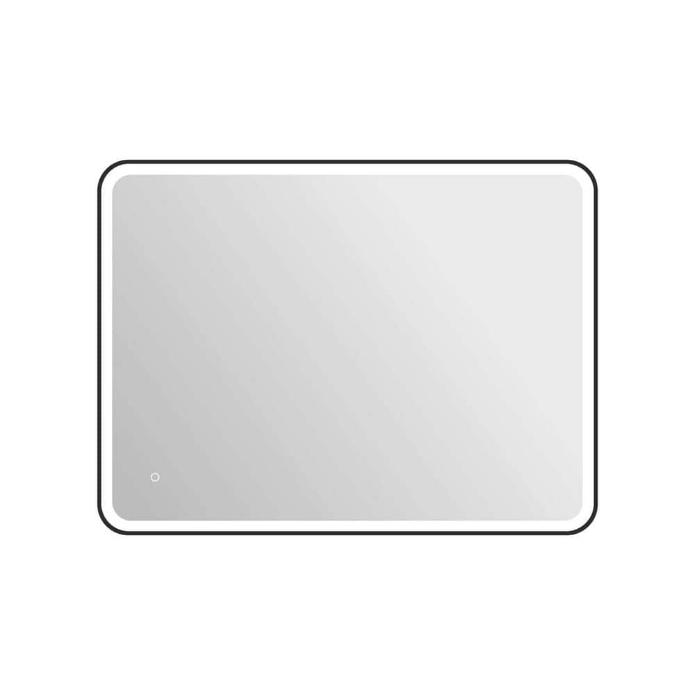 36 in. W x 48 in. H Rectangle Framed LED Wall Mirror in Black price history on PriceWatchPro