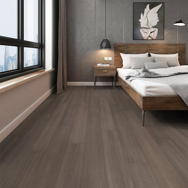 Pecan 1/2 in. T x 7.5 in. W x 72-7/8 in. L Prefinished Hand Scraped Click Lock Eng Bamboo Flooring (22.7 sq.ft./case)