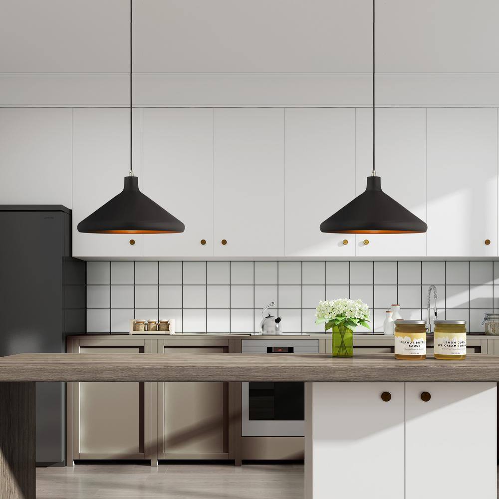 Black and Gold Aluminum Mini Pendant Light
