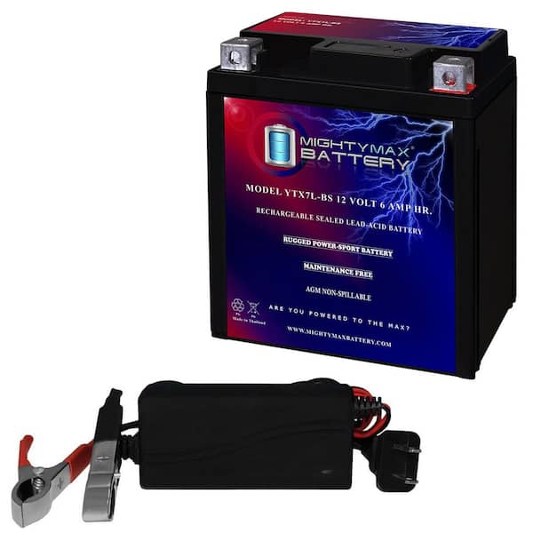 MIGHTY MAX BATTERY YTX7L-BS Battery for Honda 250 CMX250C Rebel '96-14 + 12V 1AMP CHARGER
