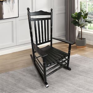 Wood Outdoor Rocking Chair, Black (Set of 1)