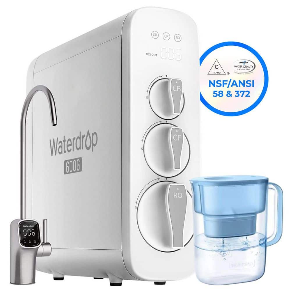 G3 RO System, 8-Stage Filtration, NSF Certified, Smart LED Faucet, 200-Gallon Long-Life Lucid Water Filter Pitcher, Blue