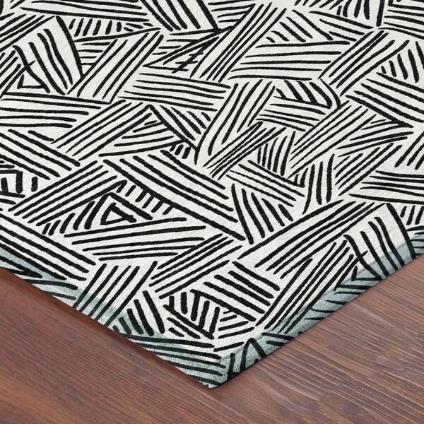 Chantille Machine Washable Indoor/Outdoor Abstract ACN2648 White 2 ft. x 7 ft. Runner Rug