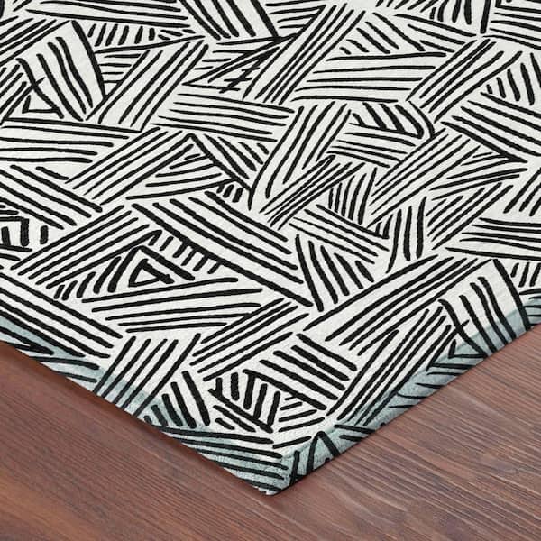 Chantille Machine Washable Indoor/Outdoor Abstract ACN2648 White 8 ft. x 10 ft. Area Rug