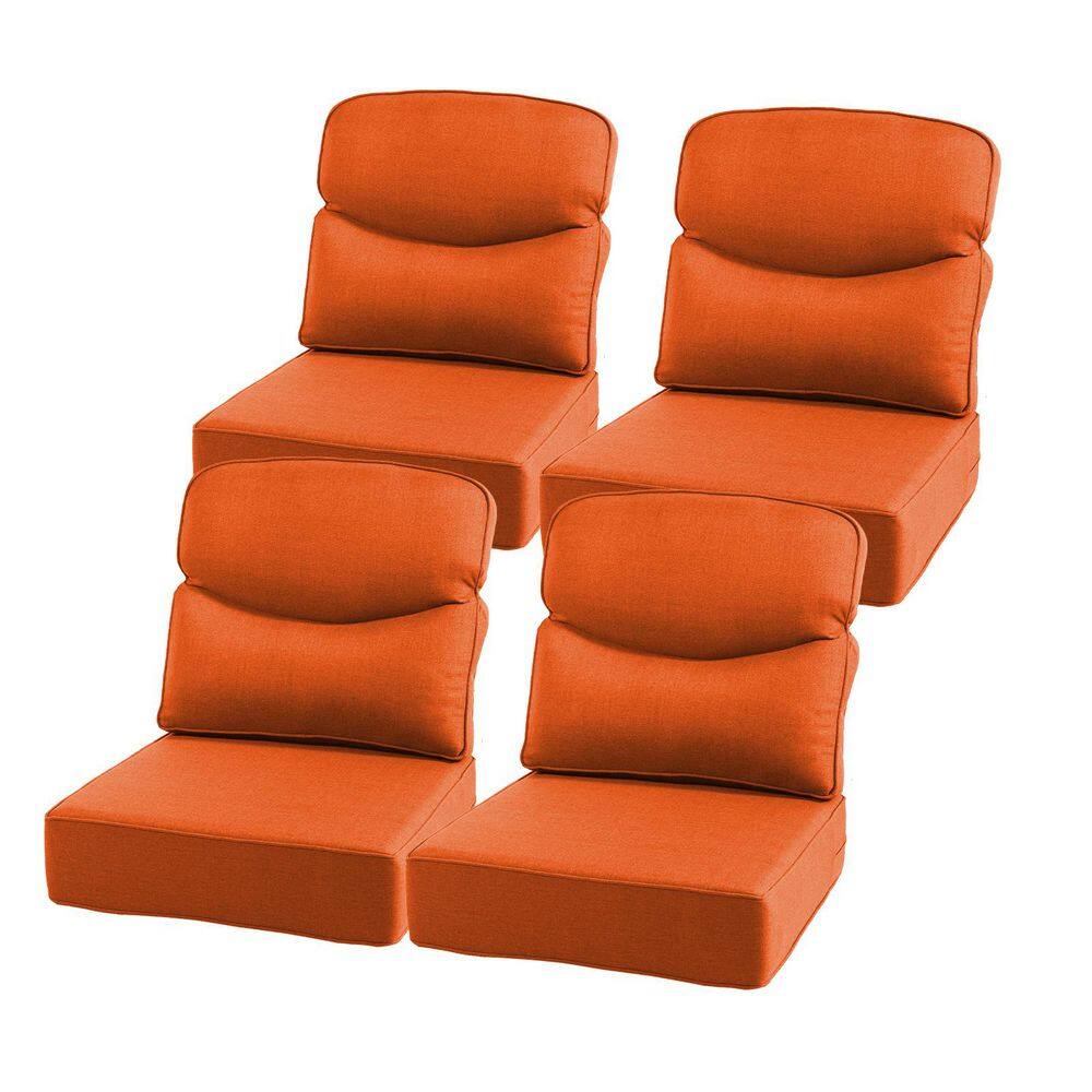 24 in. x 24 in. x 6 in. 8-Piece Olefin Deep Thick Seating Outdoor Lounge Chair Sofa Replacement Cushion in Orange price history on PriceWatchPro