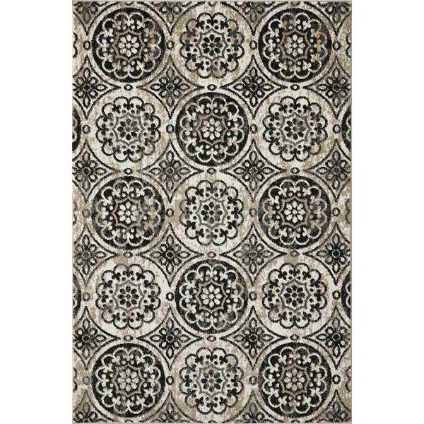LOOMAKNOTI Ohanzah Owena Cream 4 ft. x 6 ft. Medallion Polypropylene Indoor Area Rug