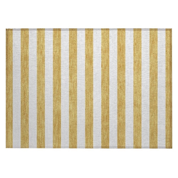 Chantille ACN528 Gold 1 ft. 8 in. x 2 ft. 6 in. Machine Washable Indoor/Outdoor Geometric Area Rug