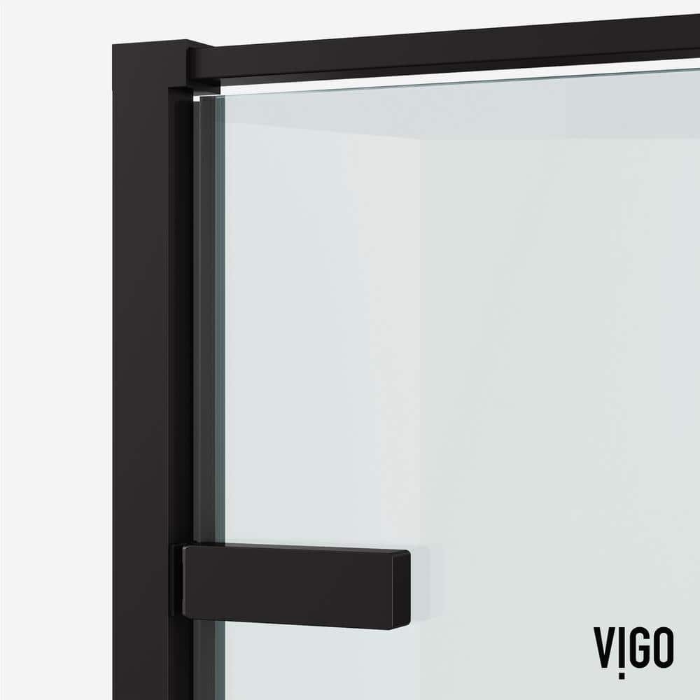 Meridian 34" Matte Black Framed Hinged Shower Enclosure