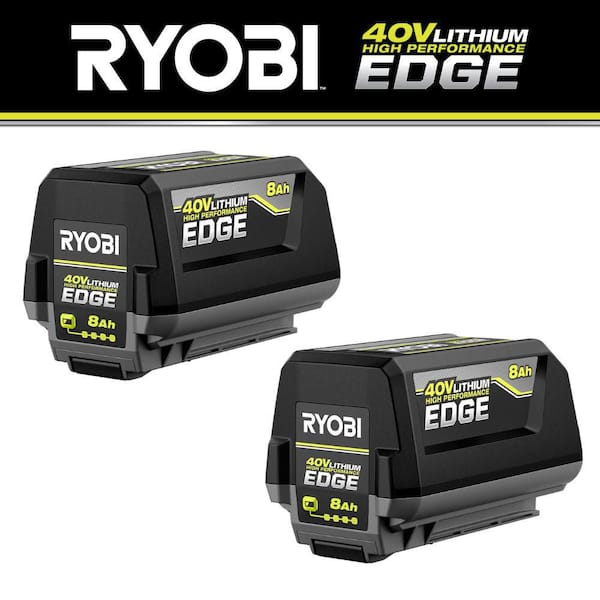 RYOBI 40V Lithium-Ion 8.0 Ah High Performance EDGE Battery (2-Pack)