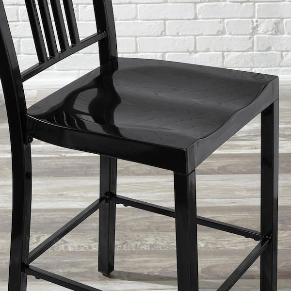 Kipling Black Metal Counter Stool with Back