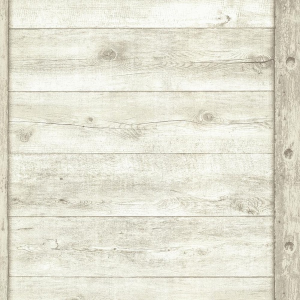 Advantage Absaroka Off-White Shiplap Washable Wallpaper Sample