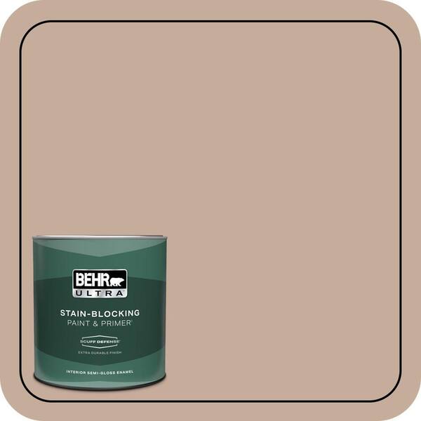 BEHR ULTRA 1 qt. #ECC-57-1 California Stucco Extra Durable Semi-Gloss Enamel Interior Paint & Primer