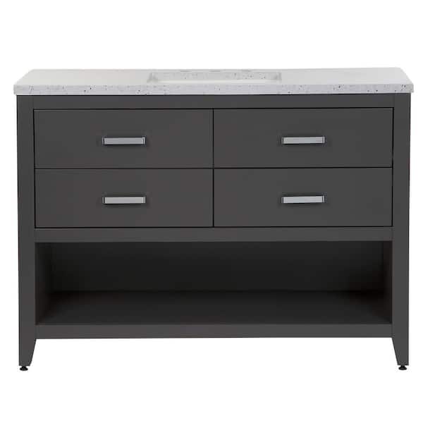 Staghorn 49 in. Single Sink Shale Gray Bath Vanity with Silver Ash Cultured Marble Top (Assembled)