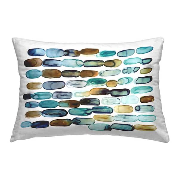 Stupell Industries Nautical Pebble Pattern Blue Geometric Polyester 14 in. x 20 in. Throw Pillow