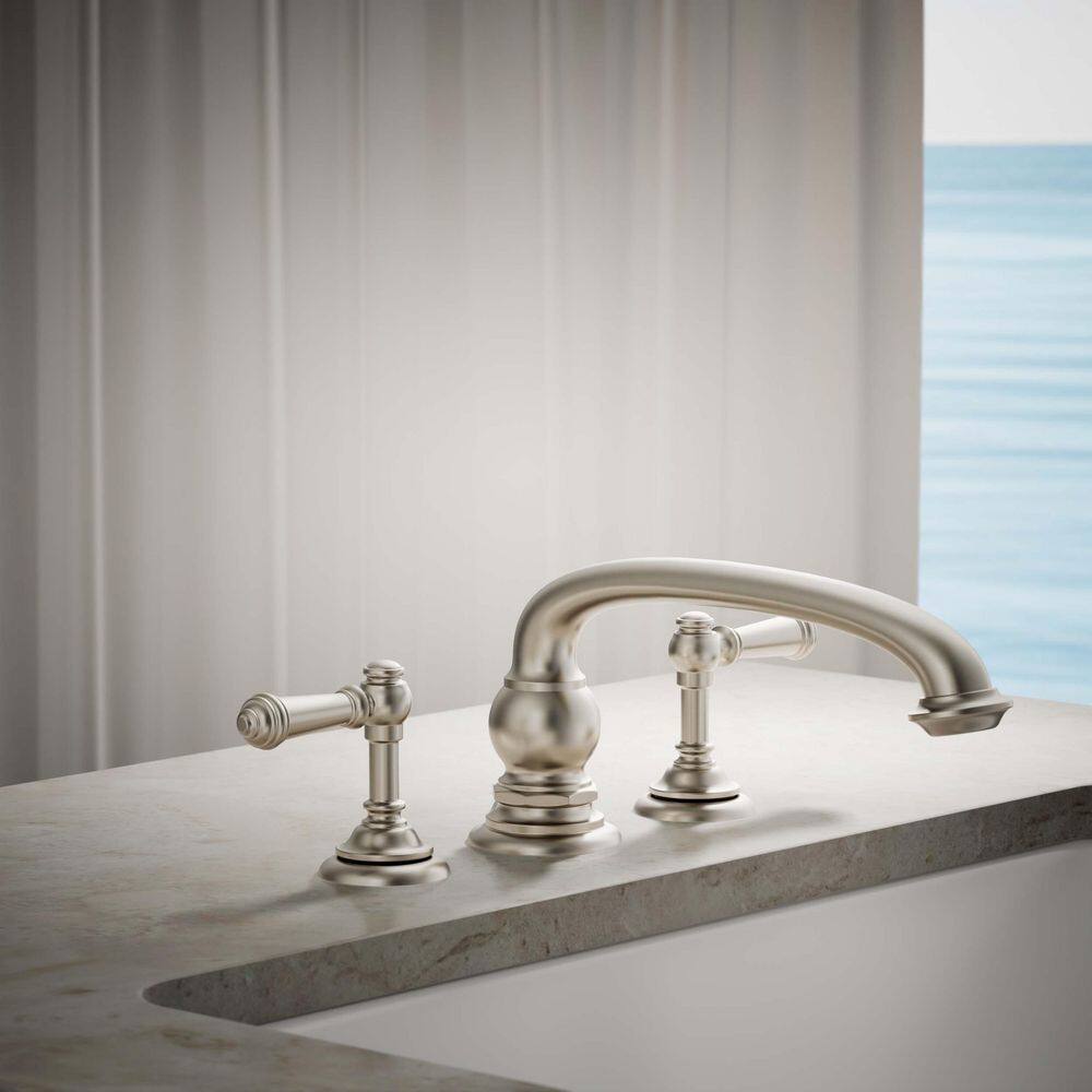 Artisan Vintage Brushed Nickel 9" Deck-Mount Bath Spout