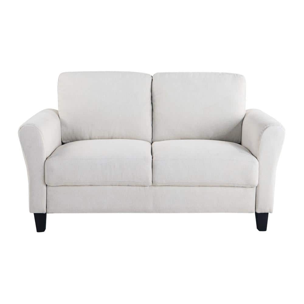Lifestyle Solutions Alexa Loveseat with Rolled Arms, Oyster Fabric