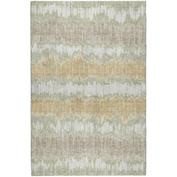 Dream Shag Premium Machine Washable Abstract ADS755 Aloe 5 ft. x 7 ft. 6 in. Area Rug
