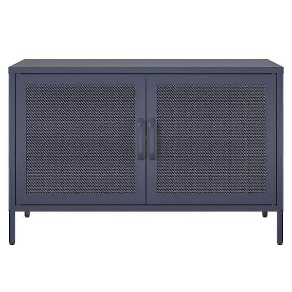 Chann in.g Navy 25.2-in. H Storage Cab in.et with 2-Mesh Metal Locker Style Doors