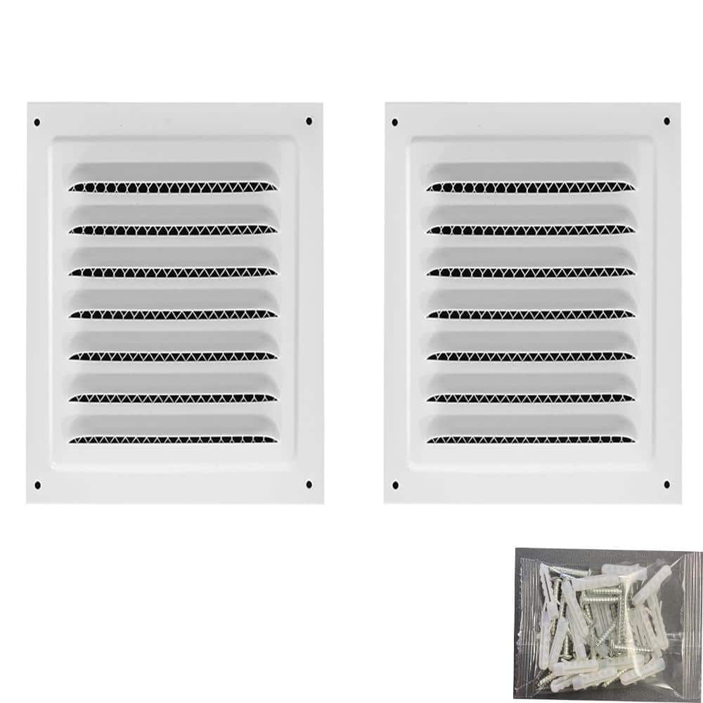 "2pcs White 8"" x 8"" Aluminum Wall Vent Metal Shed Vent Kit with Built-in Insect Screen" price history on PriceWatchPro