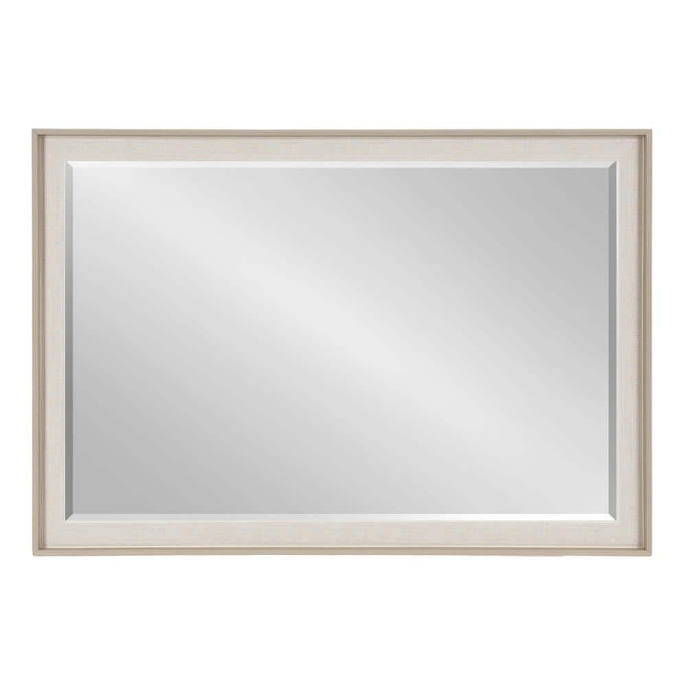 Kobert 20" x 30" Natural Linen Texture Rectangular Wall Mirror