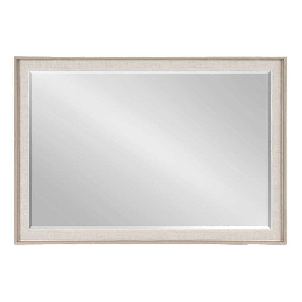 Kobert 20" x 30" Natural Linen Texture Rectangular Wall Mirror