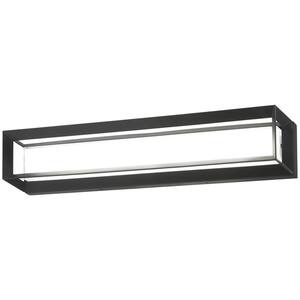 Averton 30 in. 1-light Black LED Vanity Light with Aquarium Glass Shade