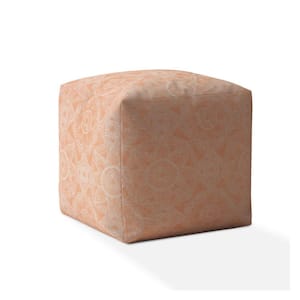 Charlie Orange Cotton Square Pouf Cover Only