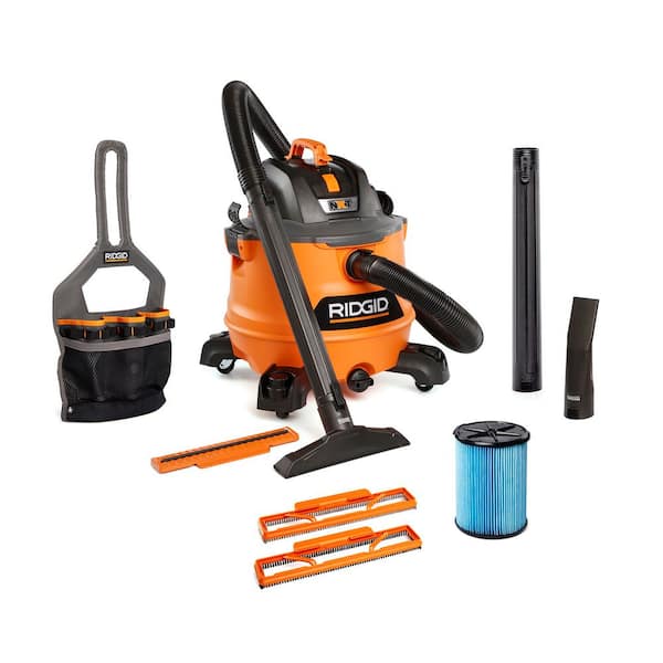 14 Gal. 6.0 Peak HP NXT Shop Vacuum HD1400 Wet Dry Vac with Filter, Locking Hose, Attachments and Accessory Storage Bag