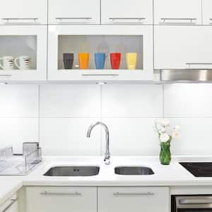 More Plain Glossy White 9-7/8 in. x 15-3/4 in. Ceramic Wall Take Home Tile Sample