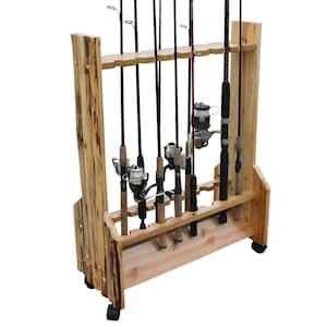 Rush Creek Creations Rustic Log Handcrafted Solid Pine 12 Fishing Rod  Storage Corner Rack - No Tool Assembly 37-0029 - The Home Depot
