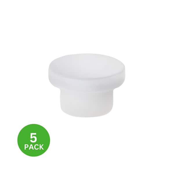 5-Pack Ethan 1-1/4 in. (32 mm) Modern Matte White Round Cabinet Knob