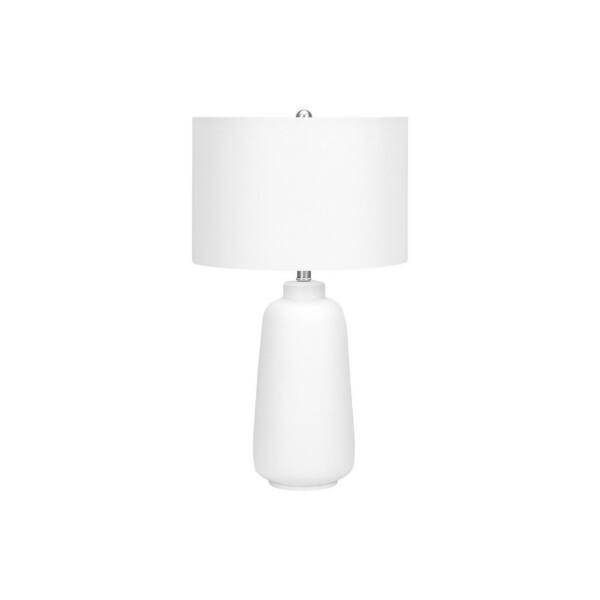 Jushua Modern 26 in. H Table Lamp with White Shade, Cream Ceramic