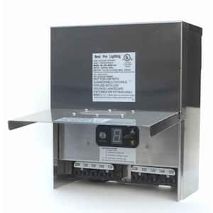 Low Voltage Multi-Tap 600-Watt 12-15-Volt Stainless Steel Landscape Lighting Transformer