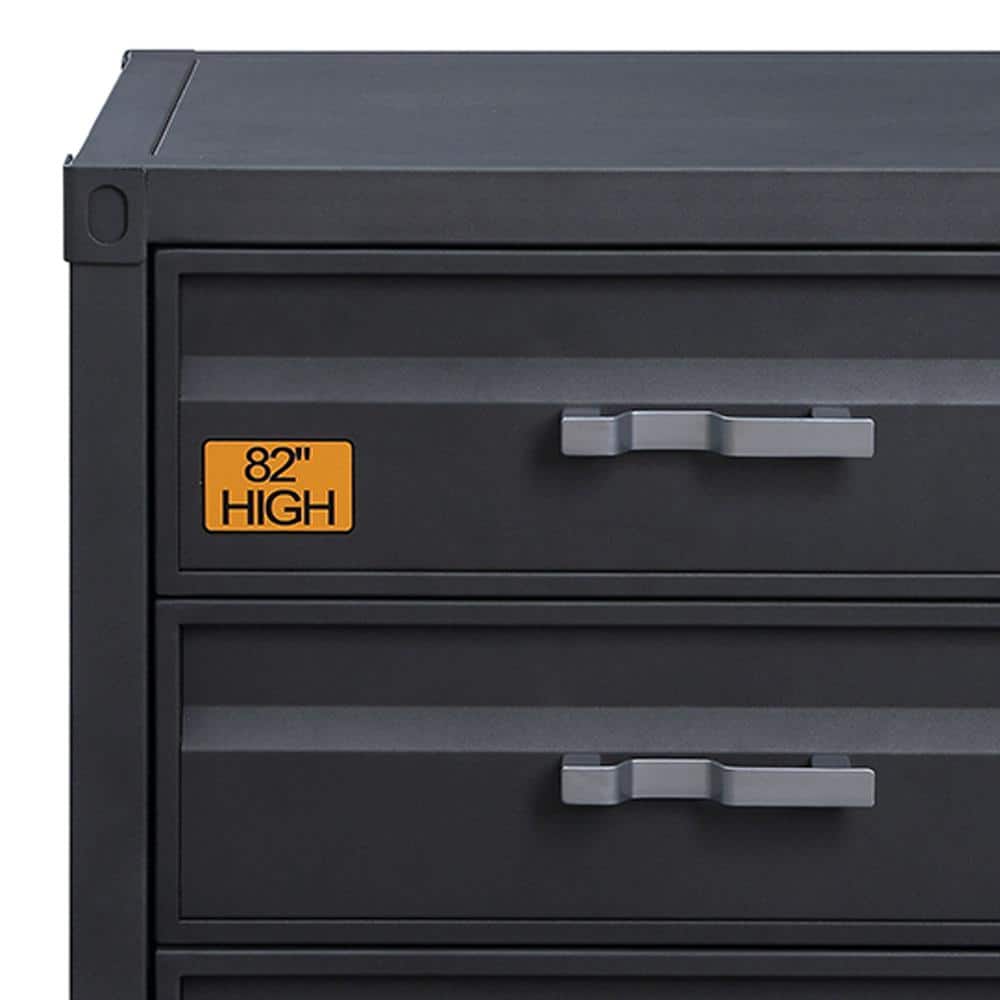 Industrial Gunmetal 4-Drawer Metal Chest
