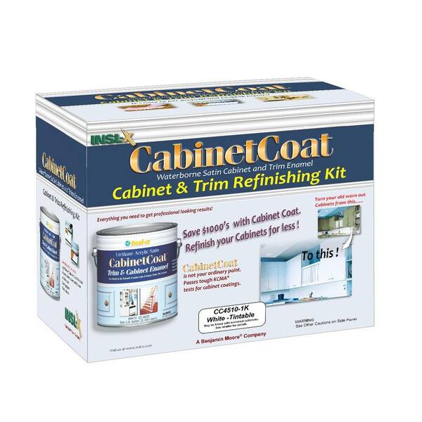 Insl-X Cabinet Coat 1 gal. Kit Includes White Trim and Cabinet Enamel with Applicators Sandpaper and Tack Cloth