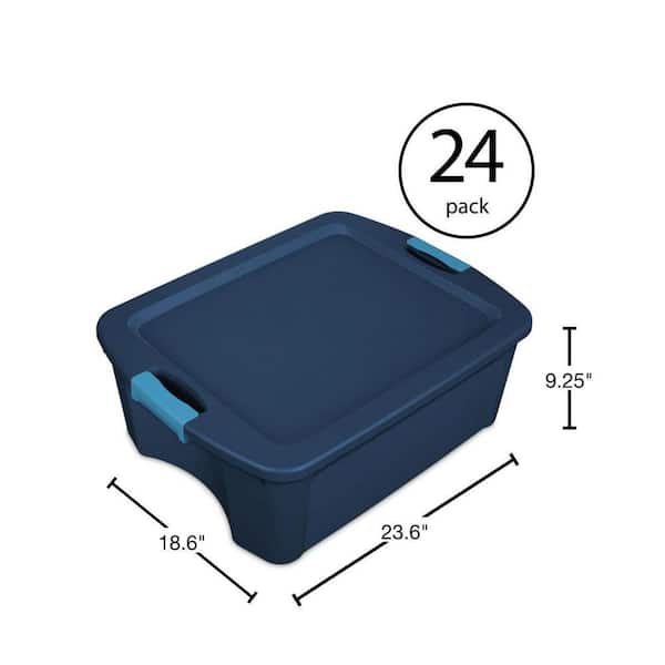 Sterilite 12 Gal Latch and Carry Stackable Storage Bin with Latching Lid, 6  Pack 