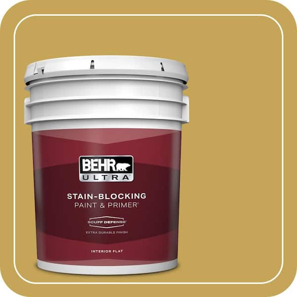 BEHR ULTRA 5 gal. #PPU6-18 Lemongrass Extra Durable Flat Interior Paint & Primer