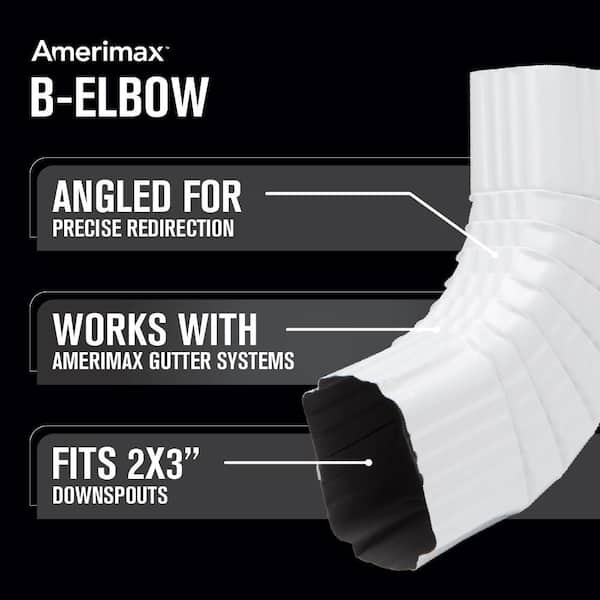 5 in. White Aluminum K-Style Gutter End with 3 in. x 4 in. Drop Outlet