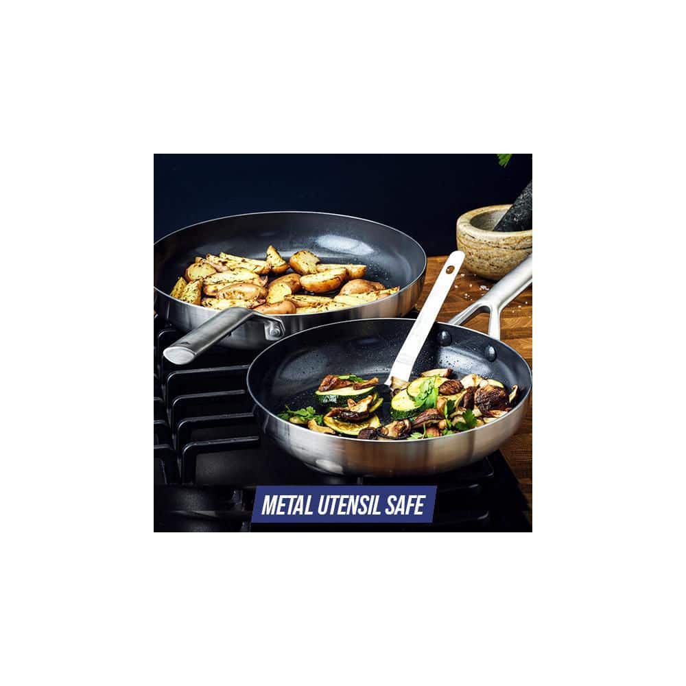 15-Piece Tri-Ply Stainless Steel Nonstick Cookware Set