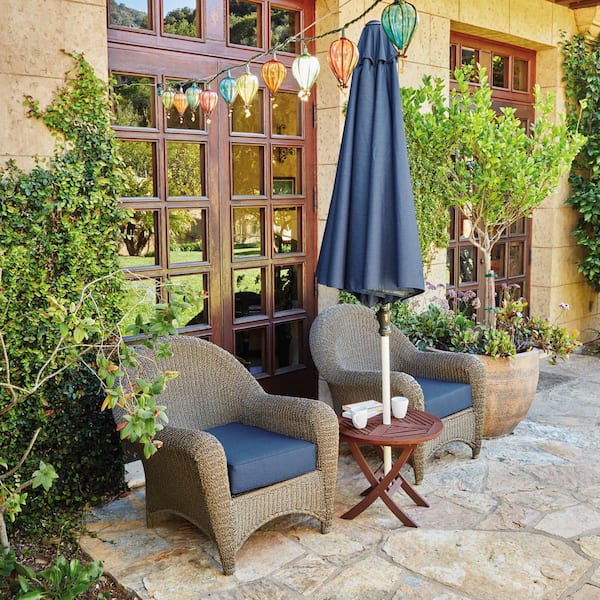 Montlake Heather Indigo Blue 25 in. W x 27 in. D x 5 in. Thick Outdoor Lounge Chair Cushion