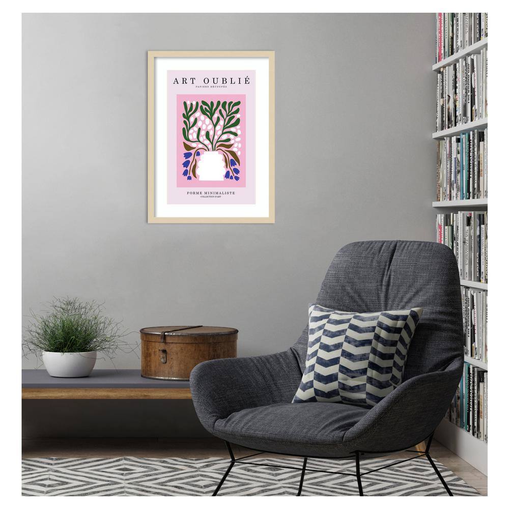 Periwinkle Flowers Minimalist Abstract Framed Wall Art Print